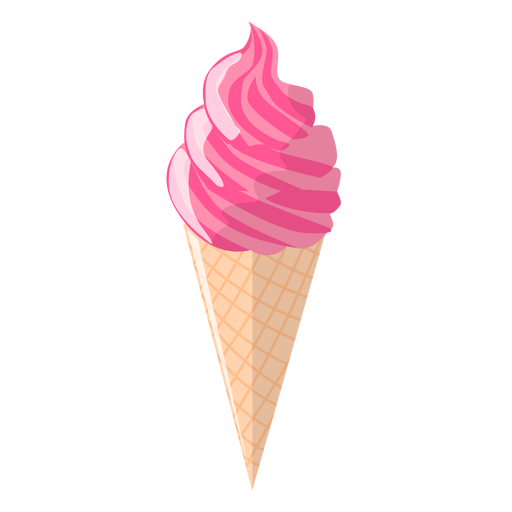 Ilustración de cono de helado rosa Diseño PNG