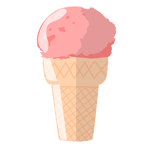 Pink ice cream small cone illustration PNG Design