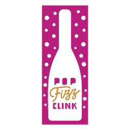 Etiqueta de vino tintineo pop fizz Diseño PNG