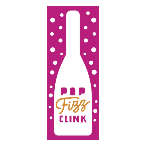 Etiqueta de vino tintineo pop fizz Diseño PNG