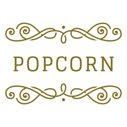 Popcorn swirls label PNG Design