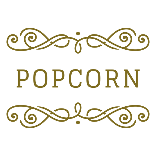 Popcorn wirbelt Etikett PNG-Design