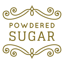 Powdered sugar swirls label PNG Design