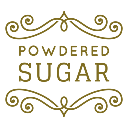 Powdered sugar swirls label Transparent PNG & SVG vector file