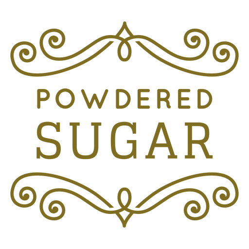 Powdered sugar swirls label