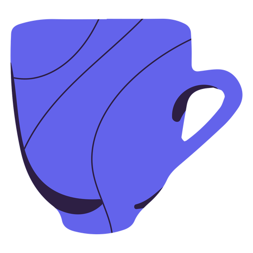 Dibujado a mano taza de caf? p?rpura Diseño PNG