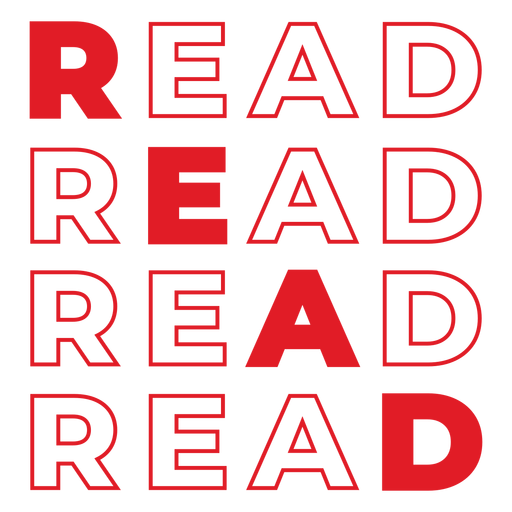 Read red lettering PNG Design