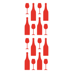 Copo de vinho tinto e padrão de garrafa Desenho PNG
