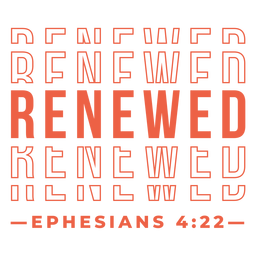 Renewed religious lettering PNG Design