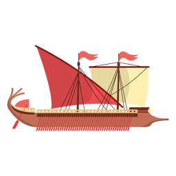 Ilustración de barco romano Diseño PNG Transparent PNG