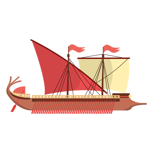 Ilustraci?n de barco romano Diseño PNG