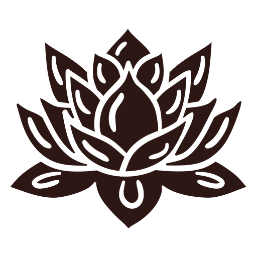 Spiritual lotus flower black PNG Design