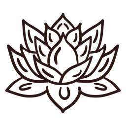 Trazo de flor de loto espiritual Diseño PNG
