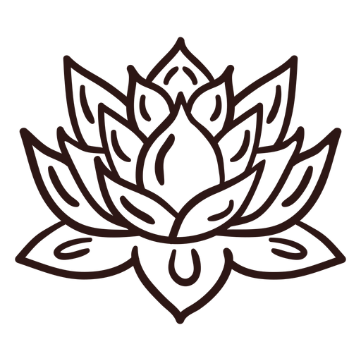 Spiritueller Lotusblumenstrich PNG-Design