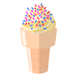 Ilustración de cono de vainilla espolvoreado Diseño PNG