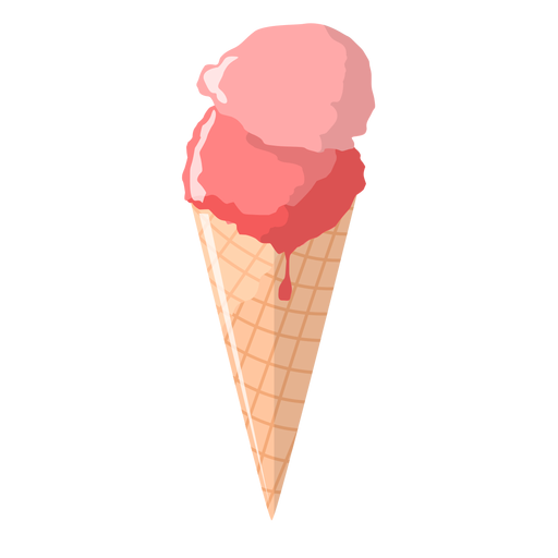 Strawberry cone illustration PNG Design