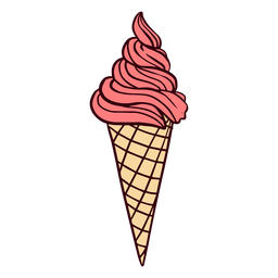 Erdbeer-Wirbel-Eistüte Illustration PNG-Design
