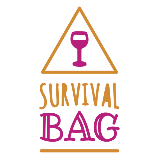 Survival Bag Weinetikett PNG-Design