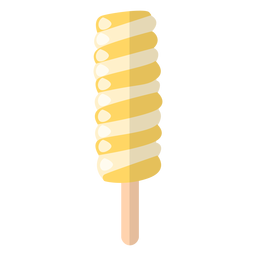 Swirl yellow popsicle illustration PNG Design
