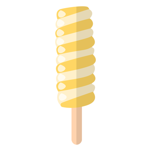 Wirbel gelbe Eis am Stiel Illustration PNG-Design