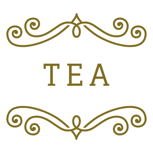 Rótulo de redemoinhos de chá Desenho PNG