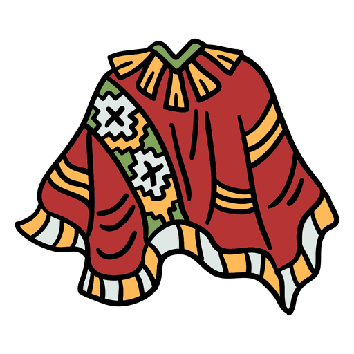 Poncho tradicional dibujado a mano Diseño PNG