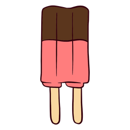 Ilustração de picolé de dois palitos Desenho PNG