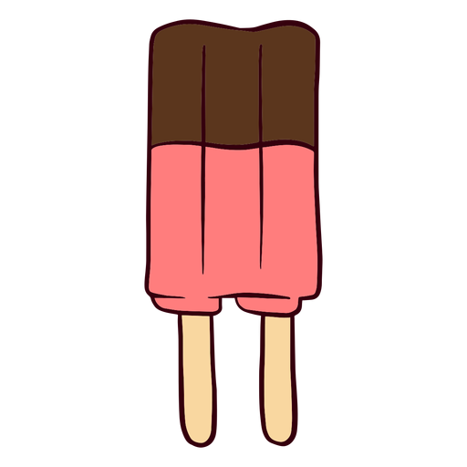 Two stick popsicle illustration PNG Design