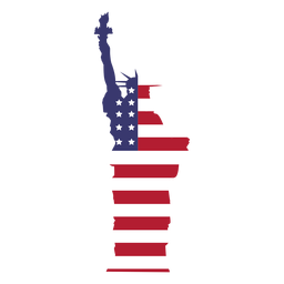 Bandera de estados unidos estatua de la libertad plana Diseño PNG