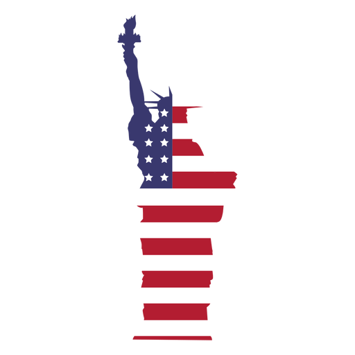 Bandera de estados unidos estatua de la libertad plana