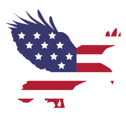Bandera de estados unidos volando águila plana Diseño PNG
