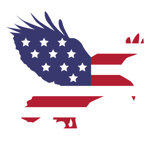Usa Flagge fliegend Adler flach PNG-Design