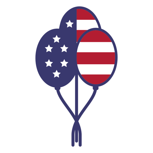 Bandeira dos EUA em balões plana Desenho PNG