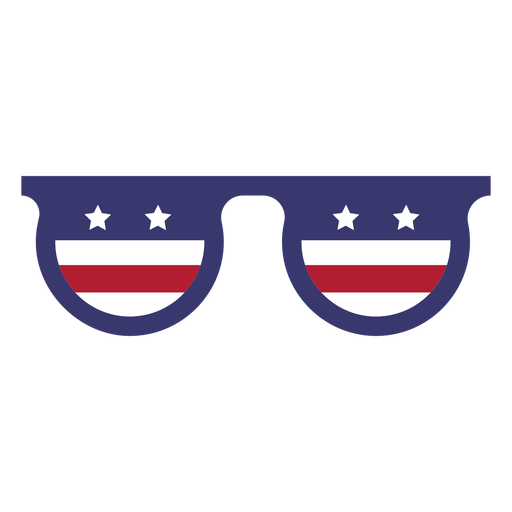Usa flag in glasses flat PNG Design