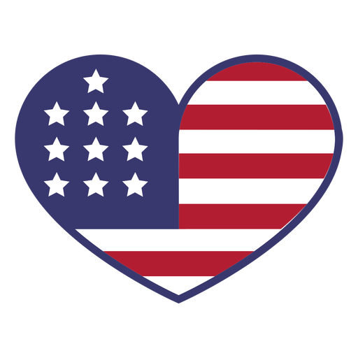 Download Usa flag in heart flat - Transparent PNG & SVG vector file