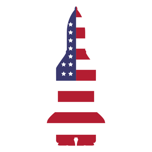 Bandera de Estados Unidos en rocketship flat Diseño PNG