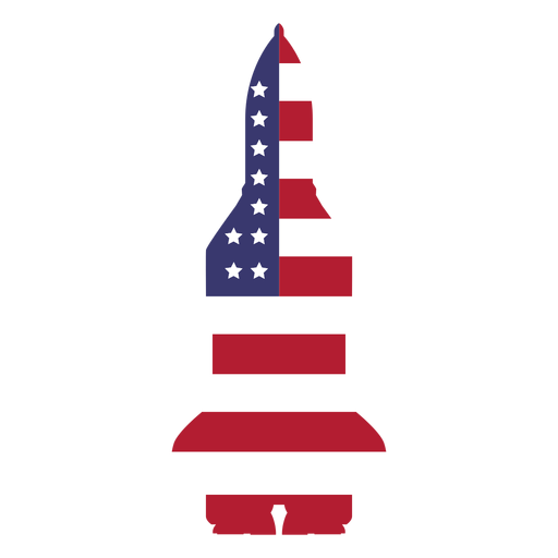 Usa flag in rocketship flat PNG Design