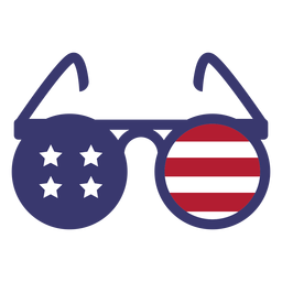 Usa Flagge in runden Gläsern flach PNG-Design