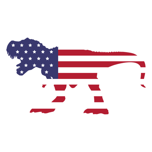 Usa flag in t rex flat PNG Design