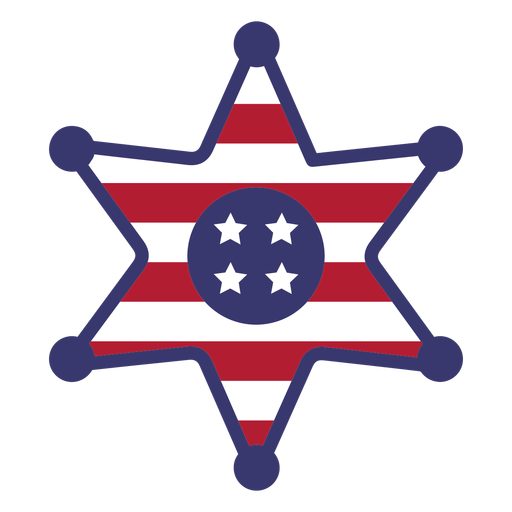 Distintivo de sherrif bandeira EUA Desenho PNG