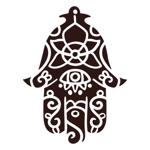 Upside down hamsa hand black PNG Design