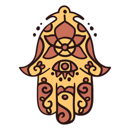 Ilustración de la mano de hamsa al revés Diseño PNG