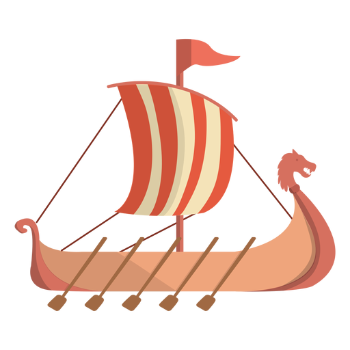 Ilustra??o de navio a remo hist?rico Viking Desenho PNG