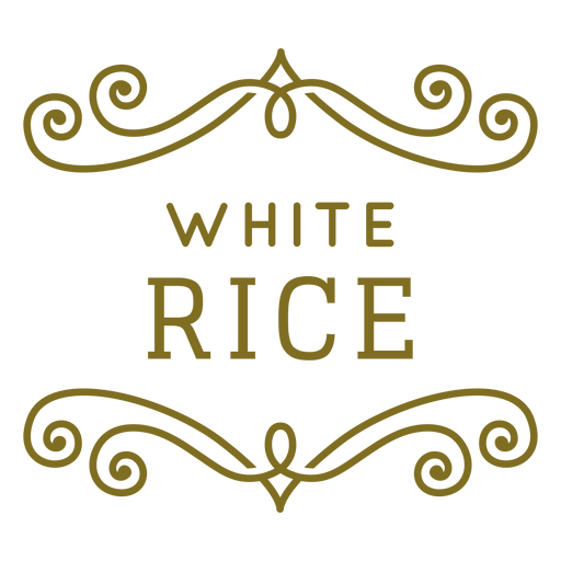 Weißer Reis wirbelt Etikett PNG-Design