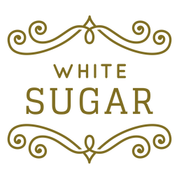 White sugar swirls label PNG Design