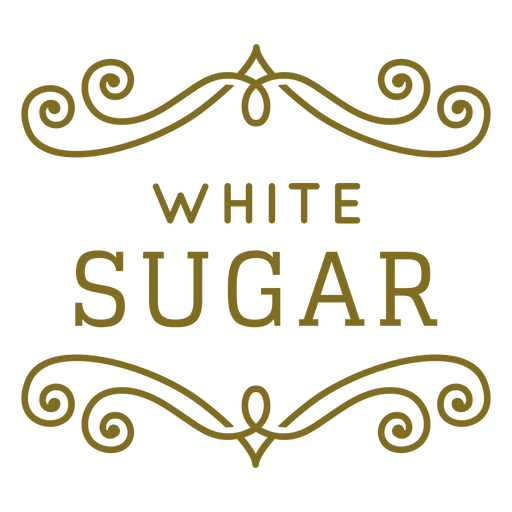 Weißer Zucker wirbelt Etikett PNG-Design