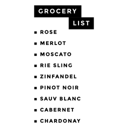 Wine grocery list lettering Transparent PNG