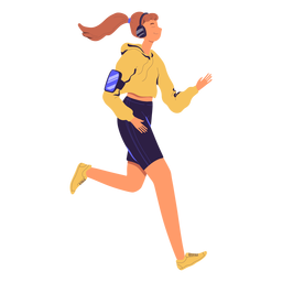 Woman jogging character PNG Design