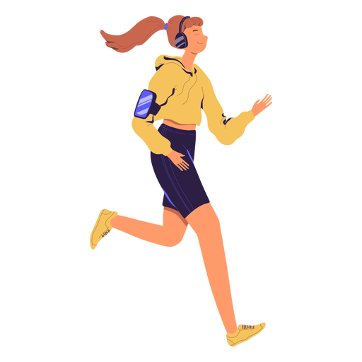 Woman jogging character PNG Design
