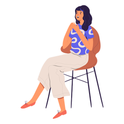 Mujer sentada personaje Diseño PNG